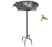 KHayRovies Bain d'oiseaux en métal pour extérieur de Jardin, mangeoires à Oiseaux autoportantes de 91,9 cm de Hauteur pour l'extérieur avec Piquet de Base à 4 Dents, mangeoires à Oiseaux Debout pour
