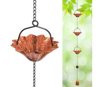 KHayRovies Chaîne de Pluie, chaînes de Pluie en métal de Longueur 2.3 m, Tuyau de Descente de Rechange pour gouttières, Fonctionnelle et décorative chaînes de Pluie suspendues (Cuivre Vintage)