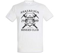 Khazad-Dum Miners Club T-Shirt Lord of Dwarfs Gimli Moria The Rings Miner Fun Tee S-3XL White