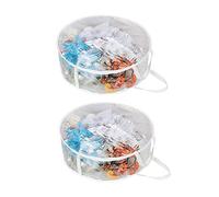 KHBNHJ Lot de 2 sacs de rangement transparents pour couronne de Noël - 60 cm - Avec double fermeture éclair et poignées renforcées - Intérieur avec bâton magique