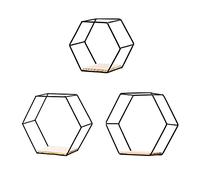 KHBNHJ Lot de 3 étagères flottantes en fil métallique pour chambre à coucher, salon, cuisine, bureau - Noir - 17 cm, 23,9 cm, 27,9 cm