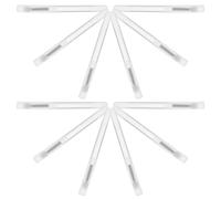 KHBUAB 10 Pièces Lot de Pinceaux à Lèvres en Silicone Blanc, Mini Applicateurs pour Gloss et Gommage des Lèvres, avec Capuchons et Couvercle, Portables, Faciles à Nettoyer