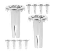 KHBUAB 10pcs Manchons Métalliques Argentés en Fer pour Tiges de Roulettes, Accessoire de Remplacement Pratique pour Meubles Support Renforcé