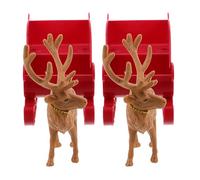 KHBUAB 2 Ensembles Figurine de Renne et Traîneau de Noël, Décoration