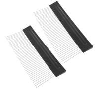 KHBUAB 2 Pièces Peigne de Texturation Murale en Acier Inoxydable Noir pour | Dents Soudées Épaisses, Espacements Variés, Réduit L’accumulation, pour Artistes Professionnels et Bricoleurs DIY