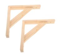 KHBUAB 2 Pièces Support D'étagère en Bois Triangulaire 28cm, Équerres Robustes pour Étagères Murales, Design Minimaliste et Gain de Place pour Salon Cuisine