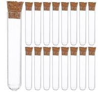 KHBUAB 20 Tubes à Essai avec Bouchon en Liège, Design Étanche, 20pcs pour Expériences Scientifiques et Culture de Plantes