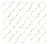 KHBUAB 200 Pièces Marqueurs pour Verres à Vin en Acier Carbone Doré 25mm Boucle, Identification Facile et Ajustement Sécurisé pour Fêtes et Événements