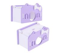 KHBUAB 2pcs Maisons en PVC pour Hamsters et Gerbilles Naines, Cachette Silencieuse pour Repos et Évasion, d'escalade Lavande Adapté aux Petits Rongeurs