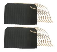 KHBUAB 32 Étiquettes Mini Tableau Noir en Bois Recto Verso avec Corde en Jute, Faciles à Suspendre, Effaçables, pour Mariages et Prise de Notes