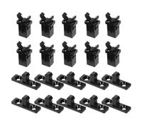KHBUAB 50 Ensembles de Loquets à Boucle Noirs en Plastique et Fer Mécanisme Autobloquant Compact pour Boîtes à Outils et Poubelles Espaces Étroits