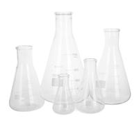 KHBUAB 5pièces Flacon Erlenmeyer Verre Borosilicate Résistant Chaleur pour Labo et Chimie