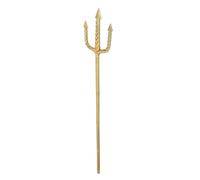 KHBUAB Accessoire de Costume d'halloween Style Antique Réaliste Trident en Plastique Or Facile à Transporter et Nettoyer, pour Soirées Déguisées et Pièces de Théâtre