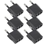 KHBUAB Adaptateur Américain 6 Pièces en Cuivre Abs pour Voyage et Domicile, Convertisseur Prise US vers Prise Européenne 125-250v Léger et Pratique