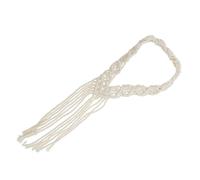 KHBUAB Bandeau pour Coiffure Instantanée Cheveux Macramé en Corde de Coton Beige, Style Bohème Nordique Chic, Accessoire Délicat en Voyage ou Photographie