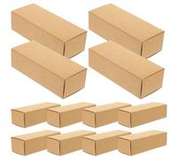 KHBUAB Boîte en Carton Kraft Marron pour Rangement Rouge à Lèvres et Flacons D'huiles Essentielles, Lot de 12, Bordures Arrondies, Gain de Place, Vie Quotidienne