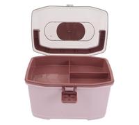 KHBUAB Boîte Médicale Portable en Plastique Rose, Compacte et Légère avec Compartiments Ajustables, Organisateur Multifonction pour Maison, Voyage et Usage Scolaire, Rangement Pratique