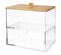 KHBUAB Boîte Transparente de Rangement pour Capsules de Lessive avec Couvercle Organiseur Compact à Double Compartiment pour Tiroir de Buanderie Support pour Assouplissantes et Boosters