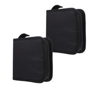 KHBUAB Boîtier de Disque en Tissu Oxford 40 Capacités 2pcs Design Élégant et Grosse Capacité pour Rangement CD Voiture Protection Solide