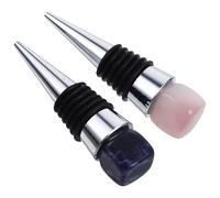 KHBUAB Bouchons de Bouteille de Vin en Agate de Cristal 2pcs avec Fonction de Conservation Fraîche pour Maison et Fête