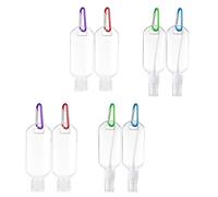KHBUAB Bouteilles étanches rechargeables Petg 50ml avec crochet, lot de 8 faciles à transporter pour shampooing et huile de bain, à accrocher sac ou porte-clés Couleur Aléatoire