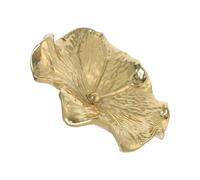 KHBUAB Boutons de Meuble en Laiton Doré Forme Feuille de Lotus Modernes pour Armoire Cuisine, Poignées Faciles à Installer et Design Floral Élégant