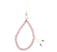 KHBUAB Bracelet pour Téléphone Portable en Cristal de Quartz Rose, Lanière Amovible et Délicate, Accessoire Élégant Pouvant être Suspendu sur Paquet ou Porte-monnaie