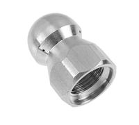 KHBUAB Buse de Pulvérisation en Acier Inoxydable Argenté pour Machine de Nettoyage Haute Pression, Accessoire pour Nettoyage et Débouchage des Égouts Municipaux