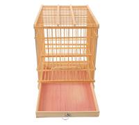 KHBUAB Cage à Oiseaux en Bambou pour Petits Perroquets et Chardonnerets, Légère et Portable avec Plateau Amovible, Design Rectangulaire Rétro pour Usage Intérieur et Extérieur