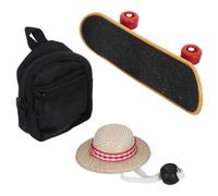 KHBUAB Chapeau Ajustable Noir pour Lézards Mini Skateboard et Paquet à Dos Léger en Polyester pour Petits Animaux de Compagnie, Jeu Voyages