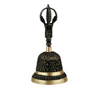 KHBUAB Cloche à Main en Cuivre Noir Finition Ancienne, Facile à Tenir, Décoration Élégante pour Maison et Bureau, Style Délicat et Artisanat Raffiné