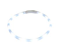 KHBUAB Collier LED Lumineux Rechargeable Blanc en PVC pour Chien et Chat 4 Modes, Sécurité Améliorée la Nuit, Réglable et Étanche, pour Promenades Nocturnes