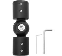 KHBUAB Connecteur d'angle pour Tringle à Rideaux 25 Mm, Raccord Coudé en Métal Mat Noir, 1 Pièce, Support Robuste pour Tringle de Fenêtre et Salle de Bain, Installation Flexible et