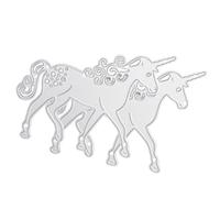 KHBUAB de Découpe Pochoirs à Gaufrer Argentés en Acier Carbone Licorne 2pcs pour Scrapbook pour Décoration D'album et Activités Manuelles Garçon et Filles