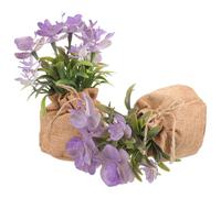 KHBUAB Décoration de Fleurs en Pot 2pcs Orchidées Artificielles Pourpre en Plastique et Toile de Jute sans Arrosage ni Taille pour Maison et Rebord de Fenêtre