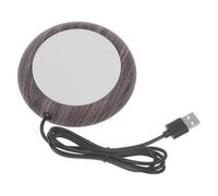 KHBUAB Dessous de Verre Chauffant USB en Aluminium et Fer, Chauffe-Tasse Multi-Fonction pour Mug et Soupe, Design Rond Marron pour Bureau