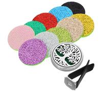 KHBUAB Diffuseur D'aromathérapie Clip de Ventilation Voiture Motif Arbre 1 Diffuseur Ajouré 10 Tampons Rechargeables Désodorisant Parfum Intérieur Auto Portable