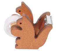 KHBUAB Distributeur Support Métallique en Bois D'écureuil de Ruban Adhésif Portable Pratique et Mignon pour Bureau Accessoire de Fournitures Scolaires