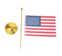 KHBUAB Drapeau Américain de Table, Drapeaux Américains pour Table, Polyester, Mât et Socle en Fer, pour Réunions, Événements et Décorations de Presidents Day