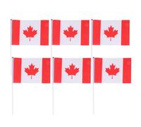 KHBUAB Drapeaux Canadiens à Main Portable et Lavable Lot de 20 en Polyester Décoration pour Festivals et Fêtes Champêtres