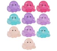 KHBUAB Figurines de Pieuvre Miniatures Légères et Délicates 10 Pièces en Résine Lumineuses Style Réaliste et Moderne Couleur Aléatoire pour Décoration D'aquarium et
