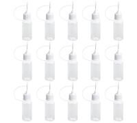 KHBUAB Flacons Applicateurs à Aiguille Multi-fonctionnels Faciles à Presser Lot de 15 de 10ml en Pe et Métal pour Stocker Colle et Usage en Laboratoire Scientifique