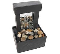KHBUAB Fontaine à Eau de Bureau Créative en Abs et Galets Câble USB, Décor Artistique et Ambiance Zen pour Intérieur sur Bureau