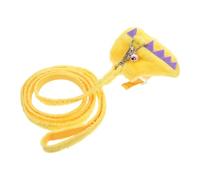 KHBUAB Harnais Ajustable Jaune de Dinosaure pour Petit Animal de Compagnie en Peluche Courte et Tissu Non Tissé, Gilet Confortable pour Promenade et Entraînement