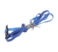 KHBUAB Harnais et Laisse Réglable pour Tortue et Animal de Compagnie en Faux Cuir Bleu, Corde de Marche Confortable Qui N'abîme Pas la Peau, pour Promenades en Extérieur