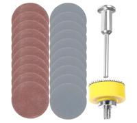 KHBUAB Kit de Papier de Verre Rond pour Ponçage Léger et Polissage 100 Pièces 1 Pouce avec Tige 1/8 Adapté aux Machines Portatives et en Métal