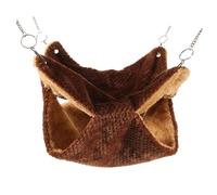 KHBUAB Lit Suspendu Chaud pour Hamster et Furet en Tissu Marron, Facile à Nettoyer et Polyvalent, Maison ou Animalerie, Modèle Créatif et Attrayant