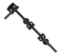 KHBUAB Loquet de Portail en Fer Forgé Noir 12 Pouces, Épais et Solide Barre de Sécurité Adapté aux Portillons, Clôtures Bois Extérieures, Abris de Jardin et Portes Doubles
