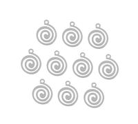 KHBUAB Lot de 10 Pendentifs Creux en Acier Inoxydable Argenté, Style Tourbillon Sécurisé, pour DIY et Décoration de Table de Dîner