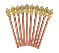 KHBUAB Lot de 10 Vannes de Régulation de Réfrigérant en Laiton Extracteur de Tige, pour Valve Accès au Système de Réfrigération Fête Stop Fuite Liquide Refroidissement